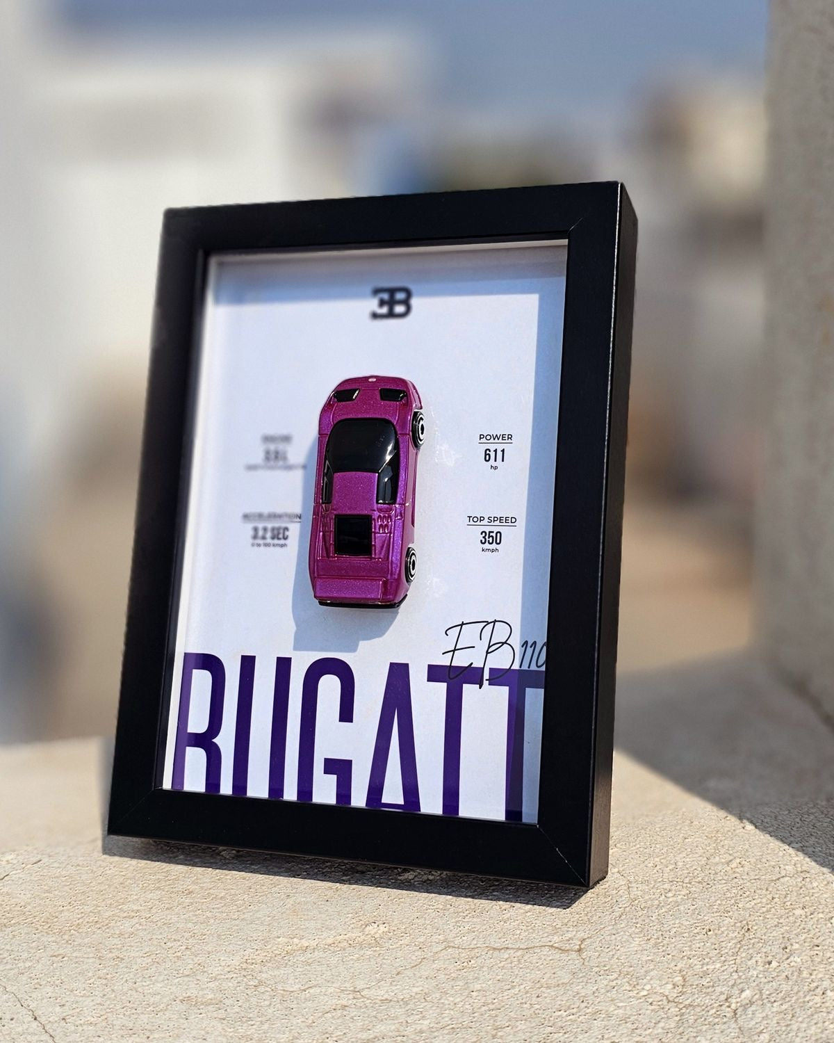 NOVA Bugatti EB110 3D Frame – Premium Handmade Wall Art